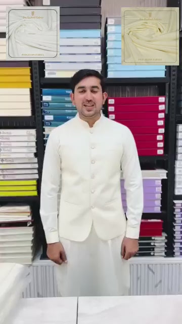 3 piece set(Qameez,   shalwaar,    waistcott)(Unstitched)